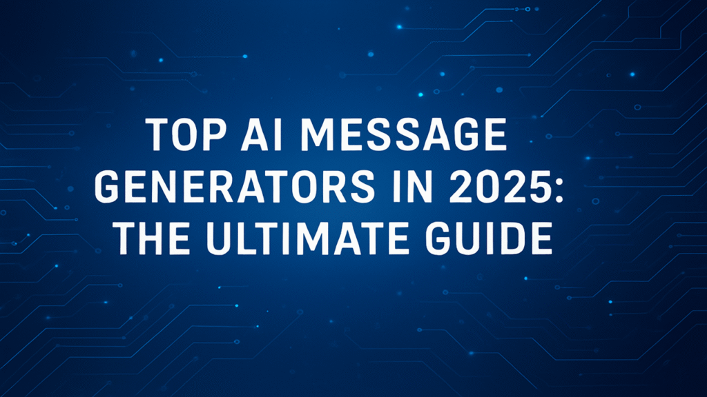 Top AI Message Generators in 2025: The Ultimate Guide