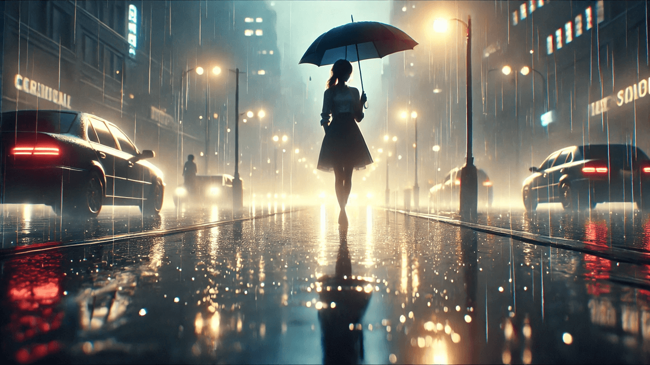 Top 10 AI Image Prompts: A Girl Walking in the Rain